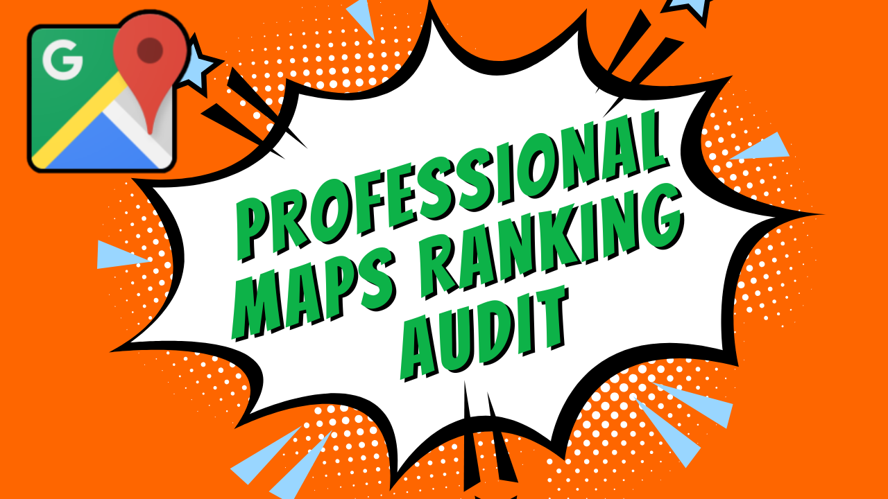 "Professional Maps Ranking Audit" service image in classic comic book style.